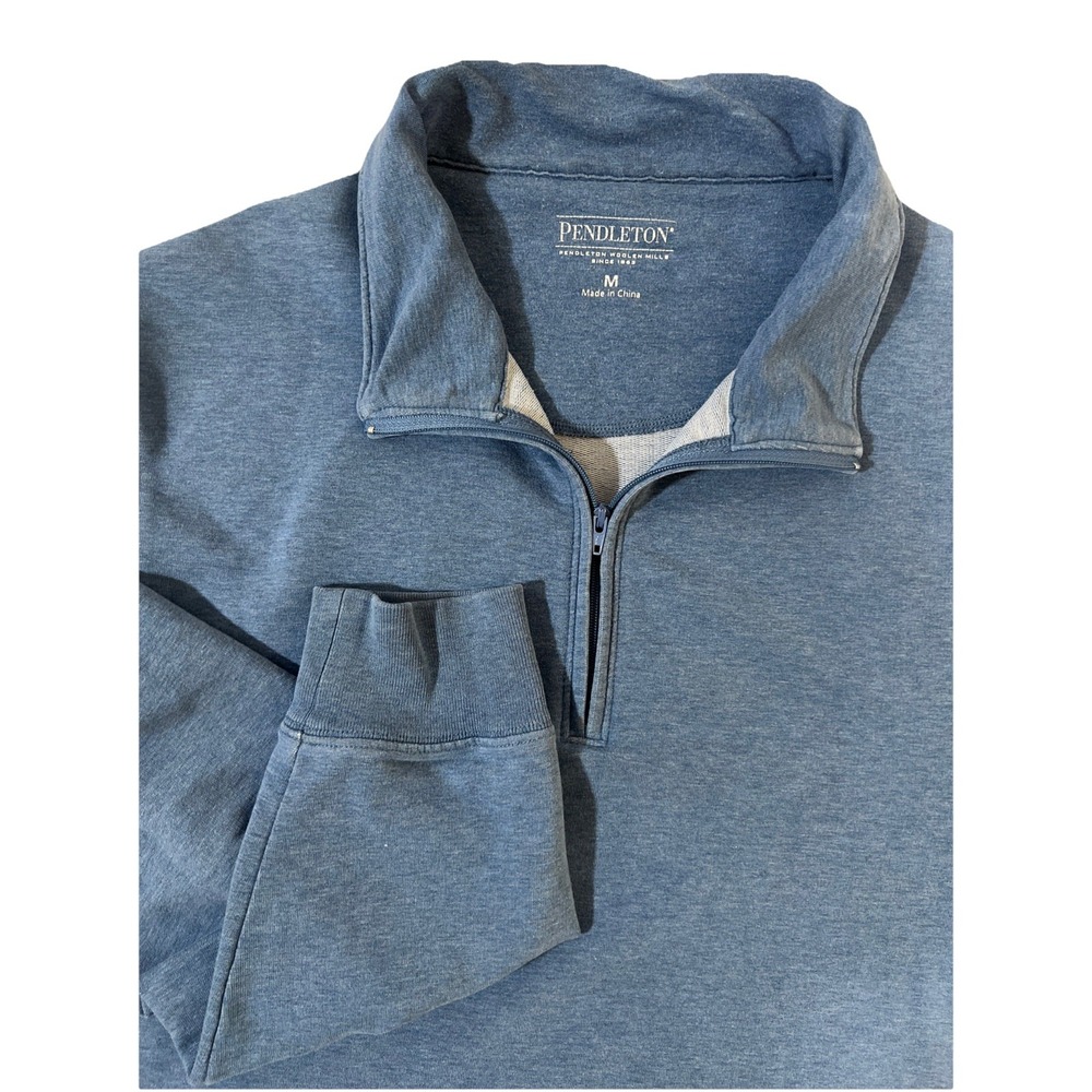 Pendleton 1/4 Zip Pullover Mens Blue Long‎ Sleeve Sweater Size M, Medium